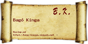Bagó Kinga névjegykártya