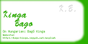 kinga bago business card