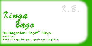 kinga bago business card